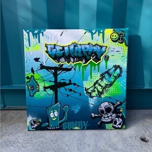 Original Art “Gumbiss” Independent Artist Mixed Media Graffiti Style Canvas